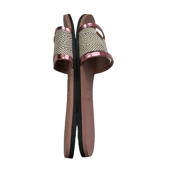 Havaianas Trancoso Slides Bronze Beige Women’s Size 11-12 Chevron Strap Slip On - Picture 4 of 9
